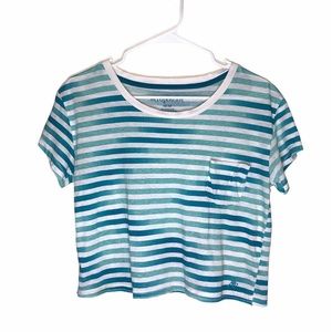 Aéropostale Striped Blue Crop Top